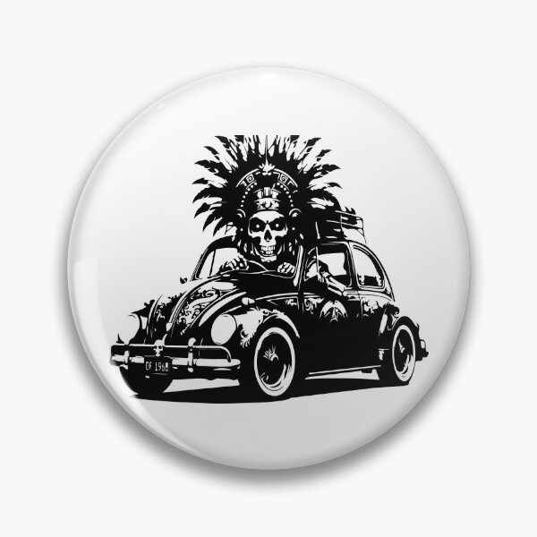 Item preview, Aztec skull beetle hot rod designed and sold by Drindumentaria.