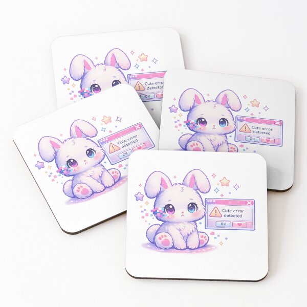 Item preview, Cute Error Detected – Pastel Kawaii Bunny Tech Glitch Art designed and sold by Sommium .