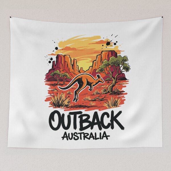 Item preview, Australian Outback Kangaroo Wildlife Art designed and sold by Merch by Das Design Studio.