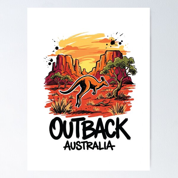Item preview, Australian Outback Kangaroo Wildlife Art designed and sold by Merch by Das Design Studio.