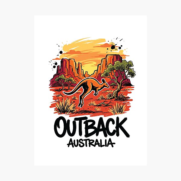 Item preview, Australian Outback Kangaroo Wildlife Art designed and sold by Merch by Das Design Studio.