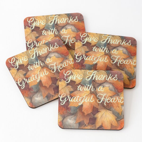 Item preview, Grateful Heart Art: Watercolor Thanksgiving Leaves & Harvest Sketch designed and sold by VibranPalette.