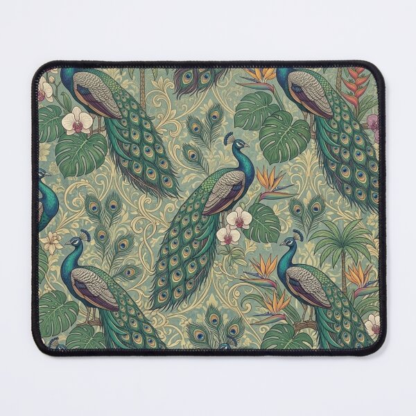 Item preview, Peacock Garden Floral Pattern designed and sold by ShivCraftStudio.