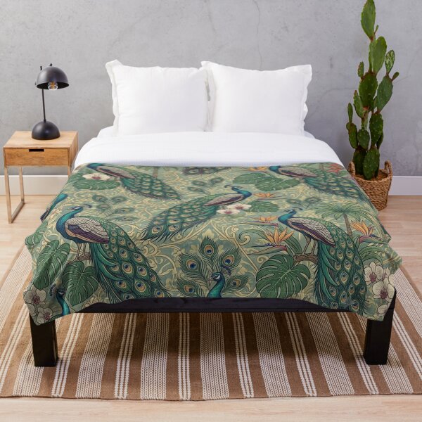 Item preview, Peacock Garden Floral Pattern  designed and sold by ShivCraftStudio.