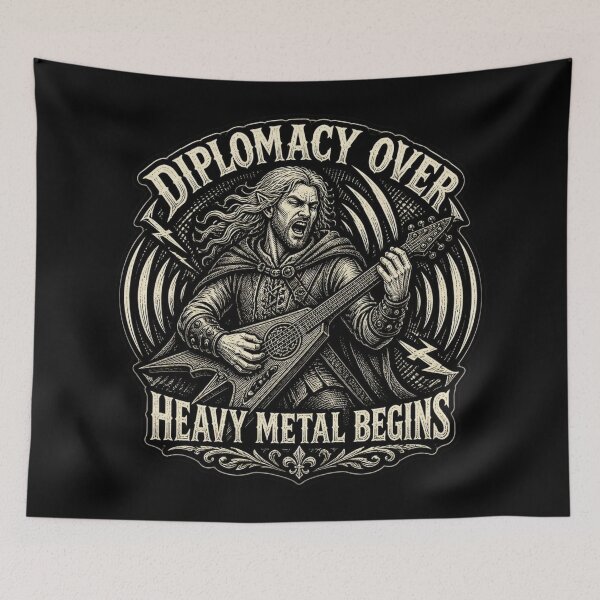 Item preview, Heavy Metal Bard Electric Lute Vintage Shirt Funny RPG T-Shirt Diplomacy Over designed and sold by Dice_Goblin_Studio.
