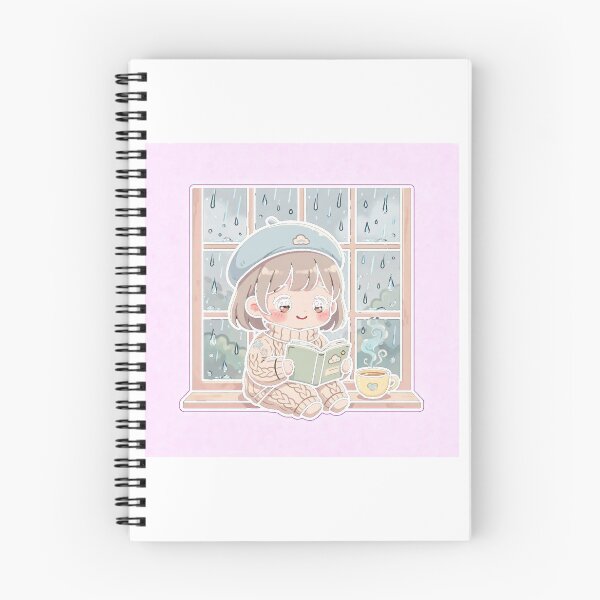 Item preview, Rainy Day Window Reading - Cute Girl Reading with Rain and Tea - Cozy Rainy Day Book Lover Sticker designed and sold by Cozy Book Club.