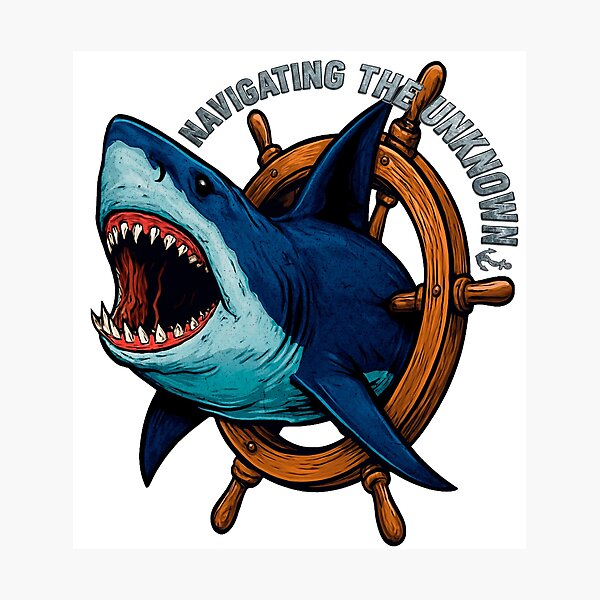 Item preview, Navigating the unknown Shark Nautical Adventure designed and sold by Drindumentaria.