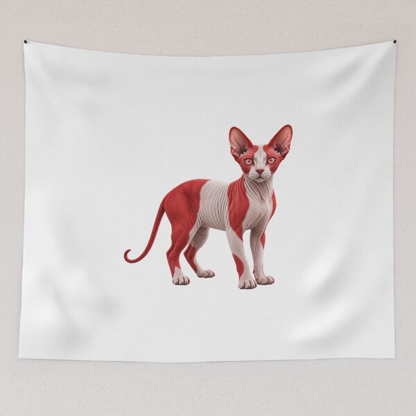 Item preview, Canadian Sphynx Cat Red White Art designed and sold by ROVVI.
