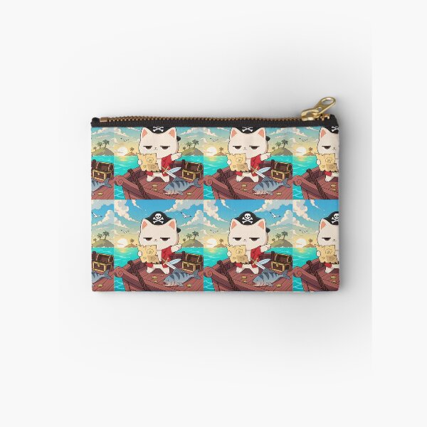 Item preview, Pirate Cat Adventure – Funny Grumpy Cat with Treasure Map and Giant Fish designed and sold by Mousy17.