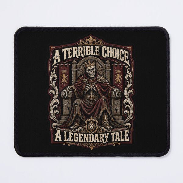 Item preview, A Terrible Choice A Legendary Tale - 80s Fantasy Skeleton King designed and sold by Dice_Goblin_Studio.