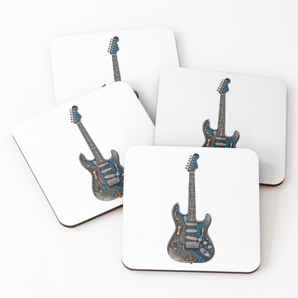 Item preview, Futuristic Circuit Electric Guitar Art designed and sold by ROVVI.