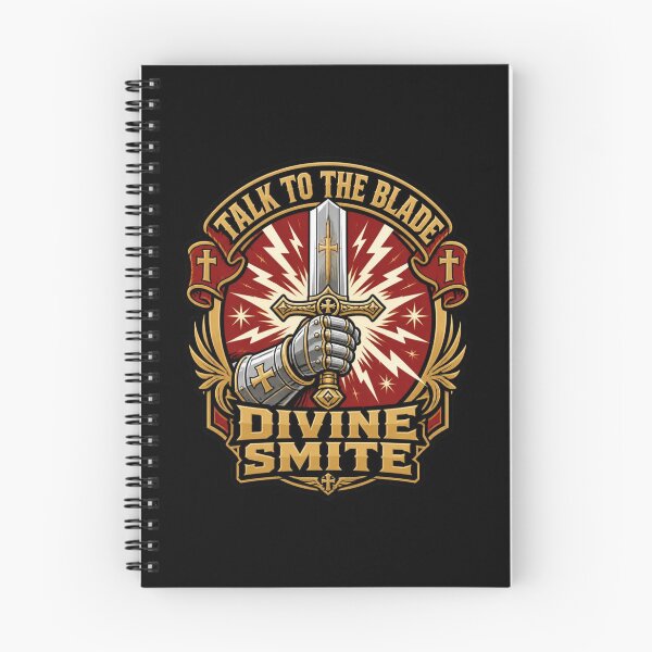 Item preview, Talk To The Blade Divine Smite - Funny Paladin Combat Shirt designed and sold by Dice_Goblin_Studio.