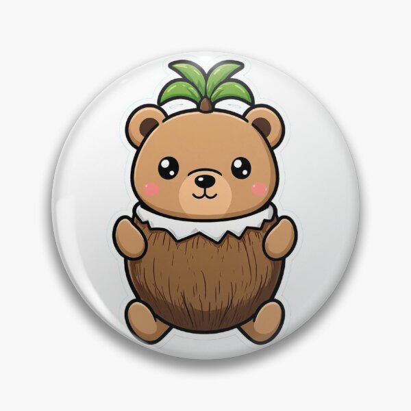 Item preview, Coconut Bear – Cute Kawaii Tropical Fruit Animal designed and sold by digital.stickerperso.com.