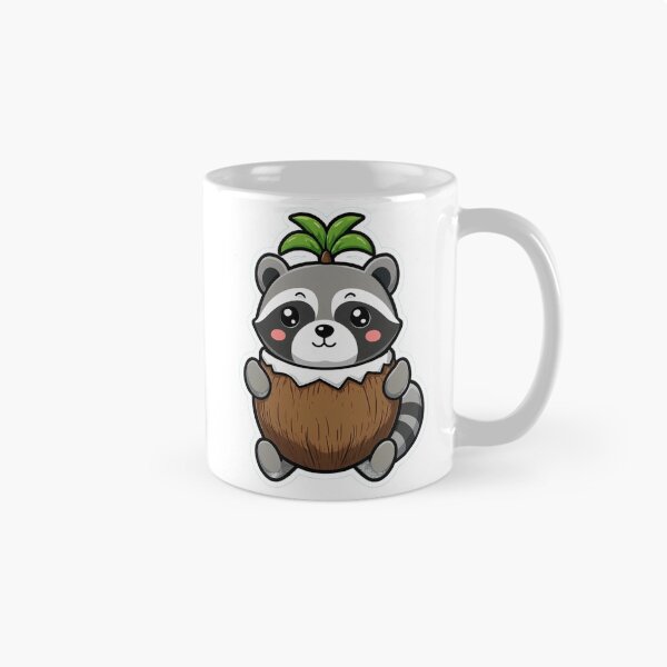 Item preview, Coconut Raccoon – Cute Kawaii Tropical Fruit Animal designed and sold by digital.stickerperso.com.
