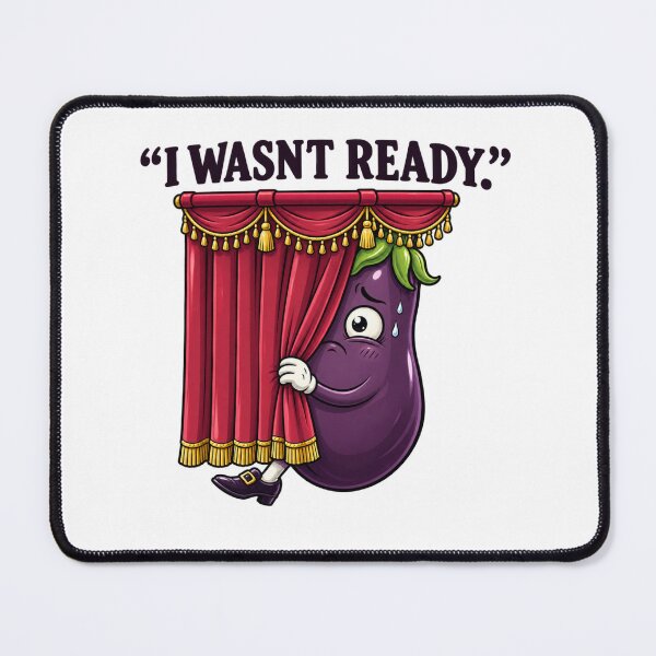 Item preview, "I Wasn't Ready" Eggplant – Funny Shy Vegetable Cartoon | Cute Kawaii Humor designed and sold by MrDev.