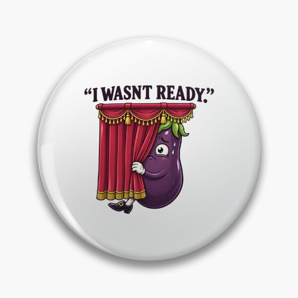 Item preview, "I Wasn't Ready" Eggplant – Funny Shy Vegetable Cartoon | Cute Kawaii Humor designed and sold by MrDev.