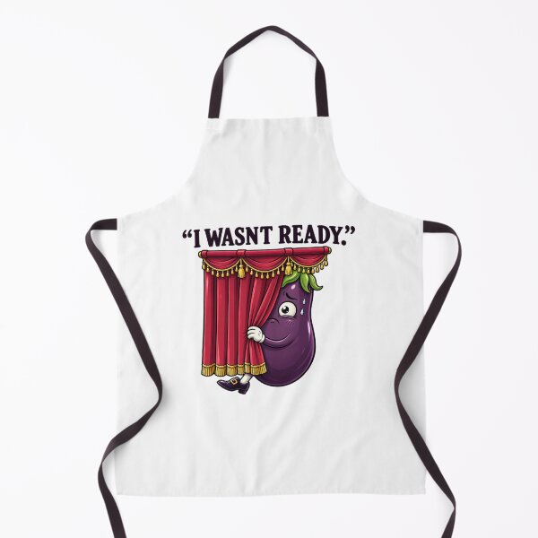 Item preview, "I Wasn't Ready" Eggplant – Funny Shy Vegetable Cartoon | Cute Kawaii Humor designed and sold by MrDev.