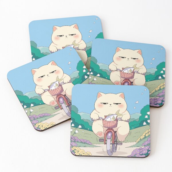Item preview, Grumpy Cat Riding a Bicycle with a Giant Fish – Funny Cute Cat Adventure designed and sold by Mousy17.