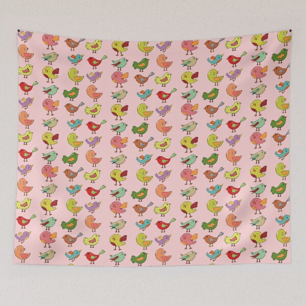 Item preview, Cute Colorful Cartoon Birds – Singing Bird Doodle Art Set designed and sold by Elite Wall Art.
