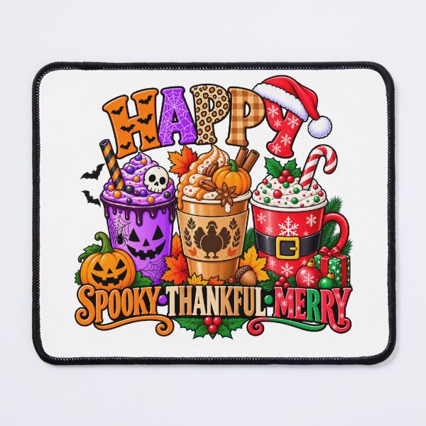 Item preview, Spooky Thankful Merry – Halloween Thanksgiving Christmas Holiday Design designed and sold by scanusha1979.