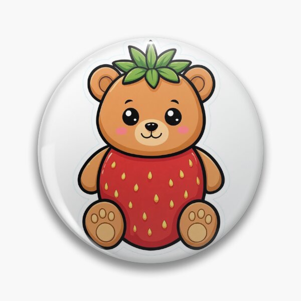 Item preview, Cute Strawberry Bear – Kawaii Fruit Animal Illustration designed and sold by digital.stickerperso.com.
