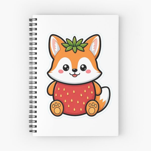 Item preview, Cute Strawberry Fox – Kawaii Fruit Animal Illustration designed and sold by digital.stickerperso.com.