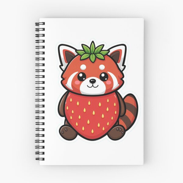Item preview, Cute Strawberry Red Panda – Kawaii Fruit Animal Illustration designed and sold by digital.stickerperso.com.