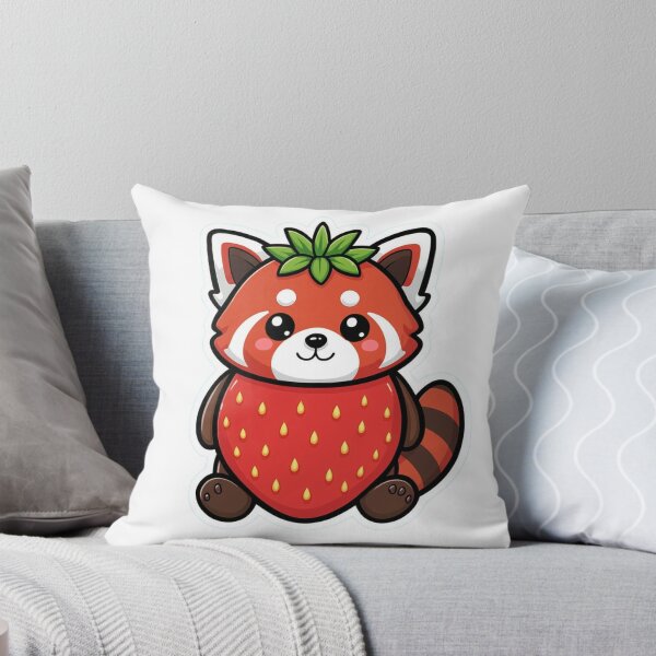 Item preview, Cute Strawberry Red Panda – Kawaii Fruit Animal Illustration designed and sold by digital.stickerperso.com.