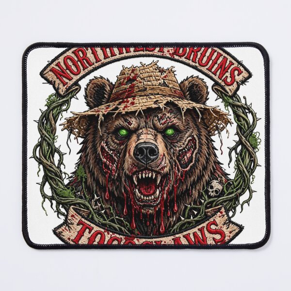Item preview, Northwest Bruins Zombie Bear | Biker Patch Horror Graphic designed and sold by TOCOCLAWS.