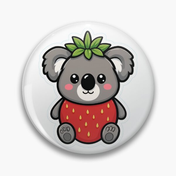 Item preview, Cute Strawberry Koala – Kawaii Fruit Animal Illustration designed and sold by digital.stickerperso.com.