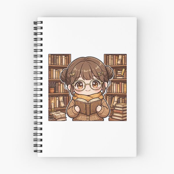 Item preview, Dark Academia Library Reading - Cute Girl in Library with Bookshelves - Dark Academia Book Lover Sticker designed and sold by Cozy Book Club.