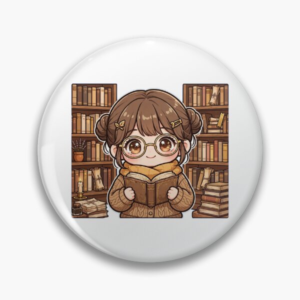 Item preview, Dark Academia Library Reading - Cute Girl in Library with Bookshelves - Dark Academia Book Lover Sticker designed and sold by Cozy Book Club.