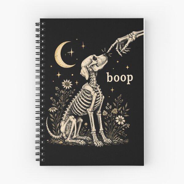 Item preview, skeleton dog celestial moon garden gothic pet art designed and sold by ROUX-ART.