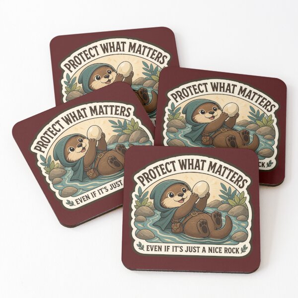 Item preview, Protect What Matters Otter Rogue - Wholesome Cute Rock Meme designed and sold by Dice_Goblin_Studio.