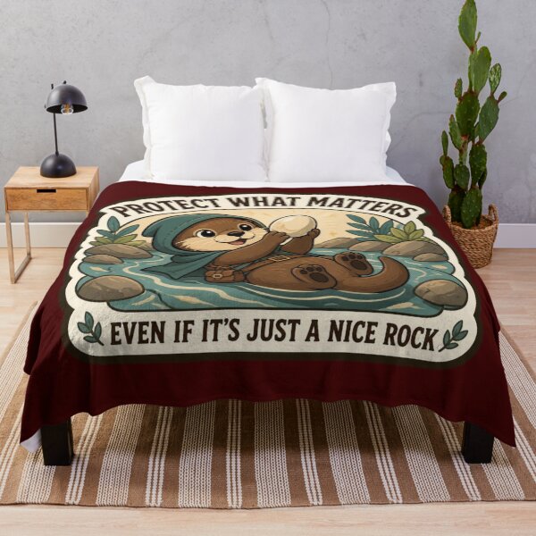 Item preview, Protect What Matters Otter Rogue - Wholesome Cute Rock Meme designed and sold by Dice_Goblin_Studio.
