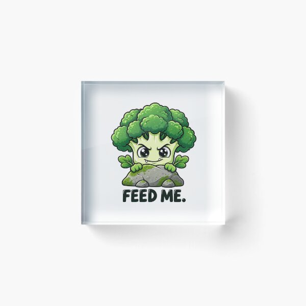 Item preview, Feed Me Funny Broccoli | Cute Kawaii Vegetable Hungry Foodie Humor designed and sold by MrDev.