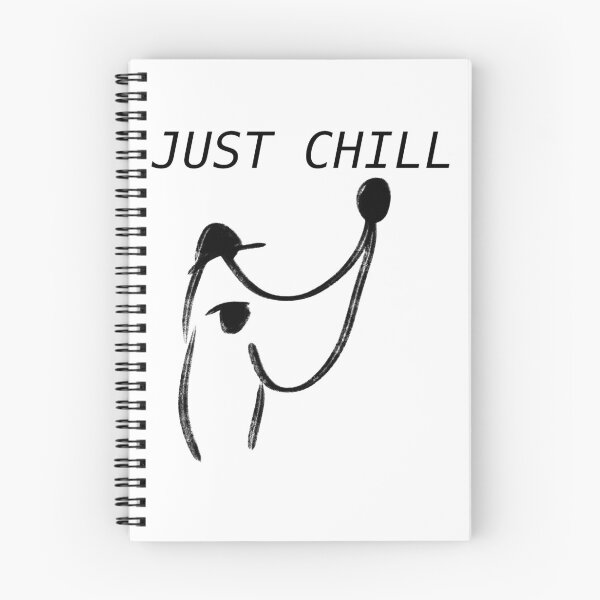 Item preview, Just Chill Line Art Dog Quote Typography designed and sold by ZMKAndInk.