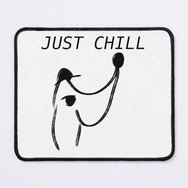 Item preview, Just Chill Line Art Dog Quote Typography designed and sold by ZMKAndInk.