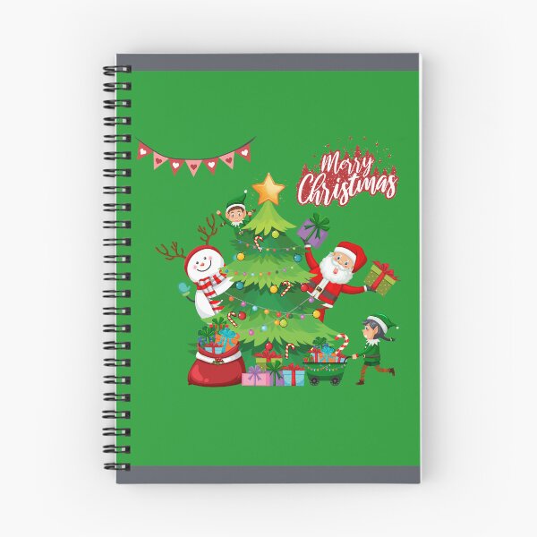 Item preview, A cartoon Christmas celebration with a Christmas tree and Santa Claus  designed and sold by Aisha Reda.