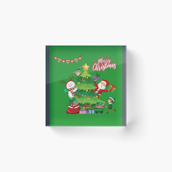 Item preview, A cartoon Christmas celebration with a Christmas tree and Santa Claus  designed and sold by Noor22m.