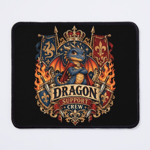 Item preview, Dragon Support Crew Emblem With Crown and Flames designed and sold by ROUX-ART.