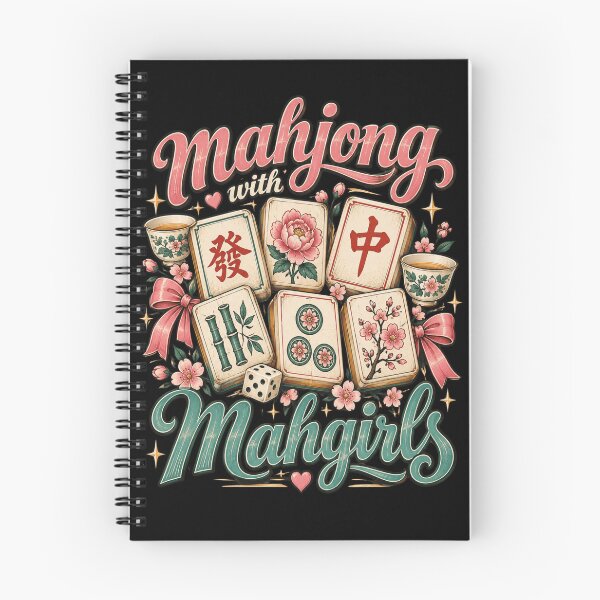 Item preview, Mahjong Floral Retro Game Art with Cherry Blossoms designed and sold by ROUX-ART.