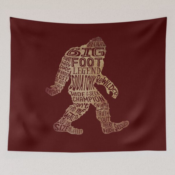 Item preview, Funny Bigfoot, Sasquatch Silhouette Words in Brown designed and sold by jitterfly.