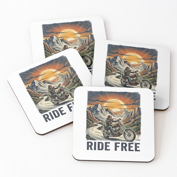 Item preview, Ride Free Vintage Motorcycle Biker Mountain Design designed and sold by meghnad.