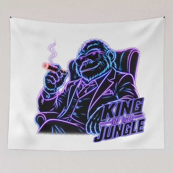 Item preview, King of the Jungle neon-outline– Alpha Gorilla Suit Design designed and sold by Cabrasco.