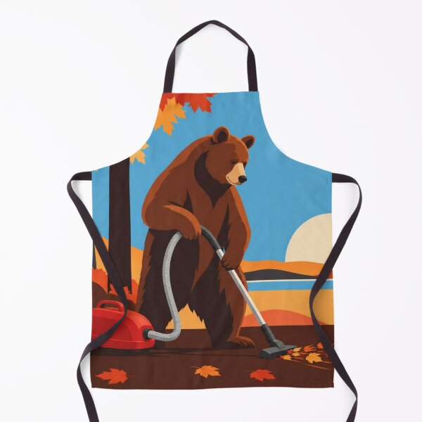 Item preview, Bear Vacuuming Autumn Leaves designed and sold by Creative_Canvas.