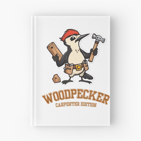 Item preview, Woodpecker Energy Carpenter Edition Sticker – Cute Woodpecker with Tool Belt designed and sold by NKWealthDesign.