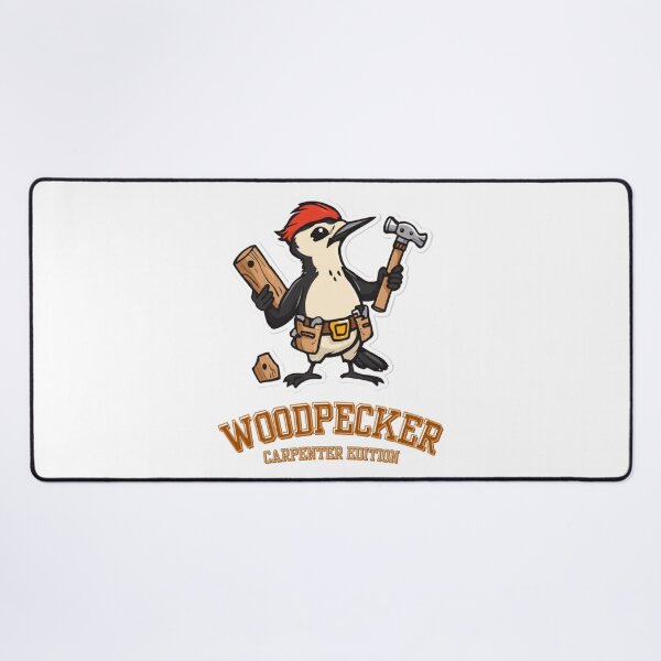 Item preview, Woodpecker Energy Carpenter Edition Sticker – Cute Woodpecker with Tool Belt designed and sold by NKWealthDesign.