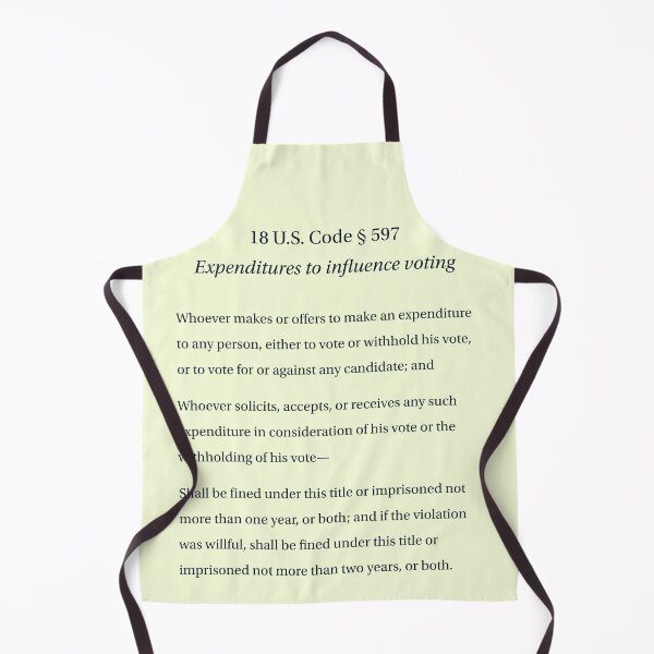 Item preview, 18 US Code 597 Expenditures to Influence Voting designed and sold by Terry Bain.