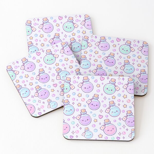 Item preview, Kawaii Magic Potion Pastel Pattern designed and sold by Soft Berry Studio.